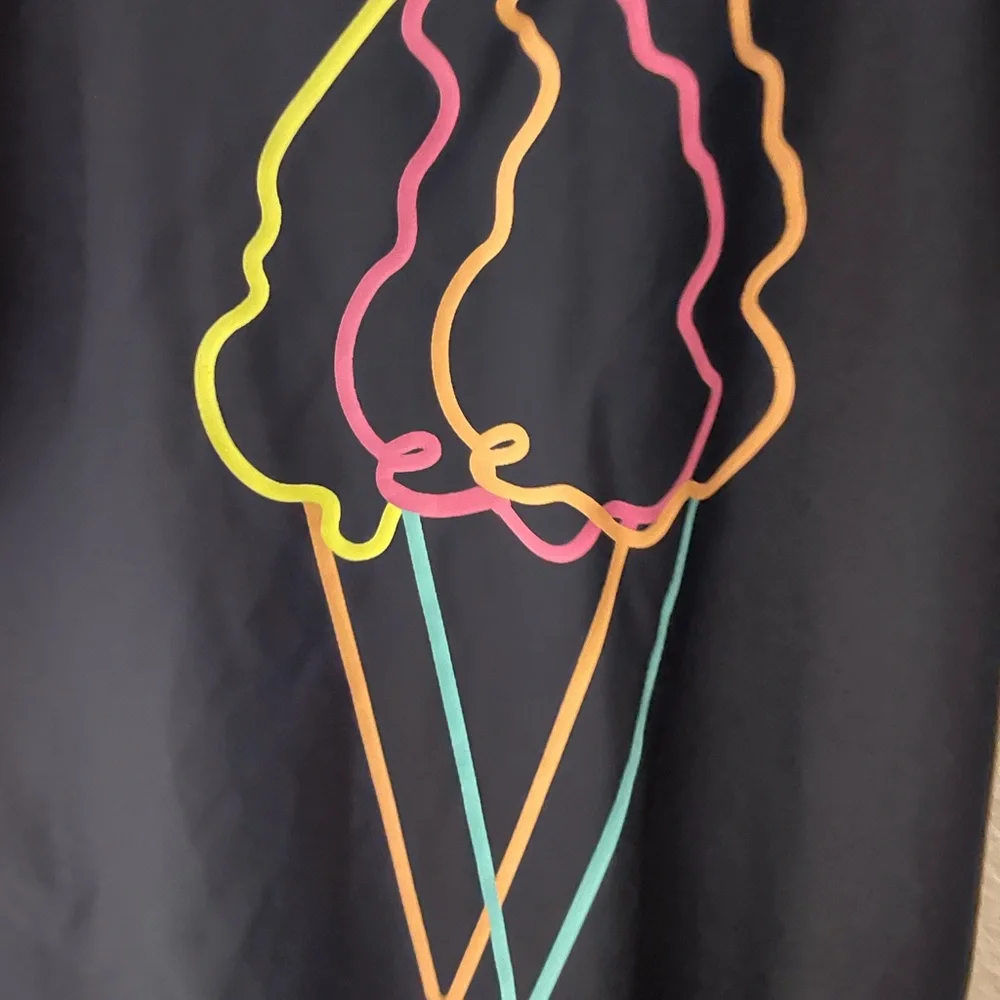 Aerie Navy Blue Neon Ice Cream Cone One Piece Cheeky Swimsuit Size Medium